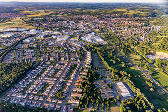 Bruchsal von Süden im Bundesland Baden-Württemberg, Deutschland
