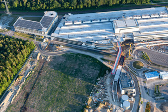 SEW Eurodrive im Ortsteil Graben in Graben-Neudorf im Bundesland Baden-Württemberg, Deutschland vom Flugzeug aus