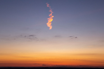Sonnenuntergang in Klingenmünster im Bundesland Rheinland-Pfalz, Deutschland