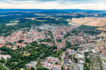 Stadtansicht aus Osten in Arnstadt im Bundesland Thüringen, Deutschland