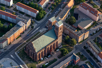 Kirchengebäude der Marienkirche an der Marienkirchstraße in Prenzlau im Bundesland Brandenburg, Deutschland
