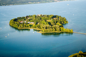Luftbild von Insel Mainau im Ortsteil Egg in Konstanz im Bundesland Baden-Württemberg, Deutschland