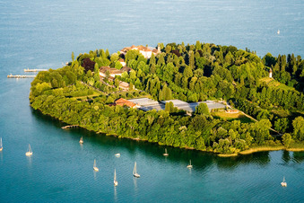 Insel Mainau im Ortsteil Egg in Konstanz im Bundesland Baden-Württemberg, Deutschland aus der Luft