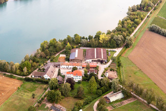 Luftbild von Ponyhof am Wammsee in Speyer im Bundesland Rheinland-Pfalz, Deutschland