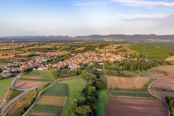 Geinsheim von Osten in Neustadt an der Weinstraße im Bundesland Rheinland-Pfalz, Deutschland