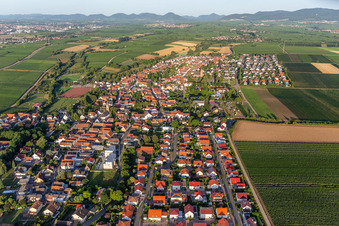 Essingen von Osten im Bundesland Rheinland-Pfalz, Deutschland