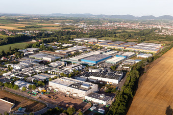 Luftbild von Industrie- und Gewerbegebiet Landau Ost mit Michelin Reifenwerke und APL Automobil-Prüftechnik Landau GmbH in Landau in der Pfalz im Bundesland Rheinland-Pfalz, Deutschland