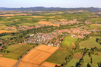 Billigheim von Nordosten in Billigheim-Ingenheim im Bundesland Rheinland-Pfalz, Deutschland