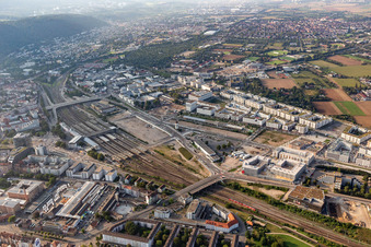 Bahnstadt Heidelbergs jüngster Stadtteil auf dem Gelände des ehemaligen Güterbahnhofs südlich des Hauptbahnhof in Heidelberg im Bundesland Baden-Württemberg, Deutschland