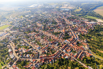 Philippsburg aus Norden im Bundesland Baden-Württemberg, Deutschland