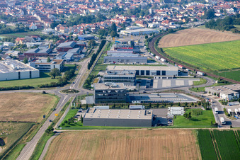 Industriegebiet Im Speyerer Tal mit Kardex Software GmbH und  ITK Engineering GmbH in Rülzheim im Bundesland Rheinland-Pfalz, Deutschland