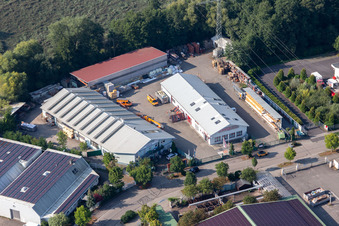 Gewerbegebiet und Firmenansiedlung Horst mit Dachdeckerei Mindum im Ortsteil Gewerbegebiet Horst in Kandel im Ortsteil Minderslachen im Bundesland Rheinland-Pfalz, Deutschland