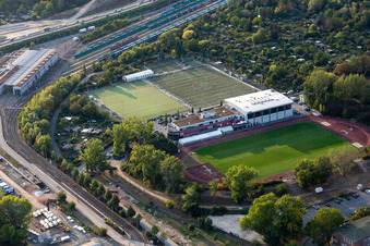 Fußball- Stadion Riederwaldstadion des Vereins Eintracht-Frankfurt im Ortsteil Seckbach in Frankfurt am Main im Bundesland Hessen, Deutschland