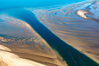 Priel zur Sandbank Peter Meyers im Süden der Nordseeinsel Fanö in Region Syddanmark in Fanø, Dänemark