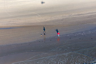 Fanoe Bad Beach in Fanø im Bundesland Syddanmark, Dänemark von oben gesehen