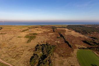 Nationalpark Wattenmeer in Fanø im Bundesland Syddanmark, Dänemark vom Flugzeug aus
