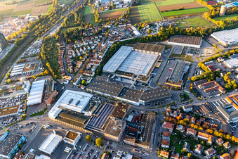 Firmengelände der ANDREAS STIHL AG & Co. KG mit Hallen, Firmengebäuden und Produktionsstätten in Ludwigsburg im Ortsteil Pflugfelden im Bundesland Baden-Württemberg, Deutschland