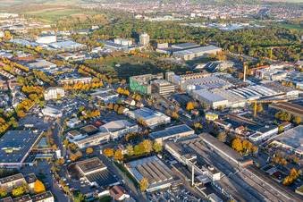 Industriegebiet West im Ortsteil Pflugfelden in Ludwigsburg im Bundesland Baden-Württemberg, Deutschland