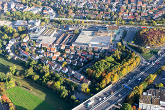 Industriegebiet Schwarzwaldstraße im Ortsteil Hausen in Ditzingen im Bundesland Baden-Württemberg, Deutschland