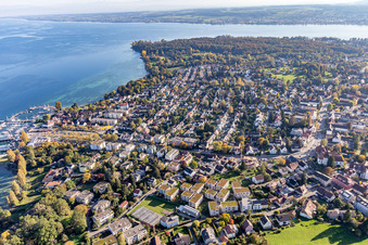 Dorfkern an den See- Uferbereichen vom Hörnle am Bodensee im Ortsteil Staad in Konstanz im Ortsteil Allmannsdorf im Bundesland Baden-Württemberg, Deutschland