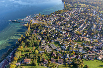 Luftbild von Fähranleger Konstanz-Meersburg im Ortsteil Staad in Konstanz im Ortsteil Allmannsdorf im Bundesland Baden-Württemberg, Deutschland