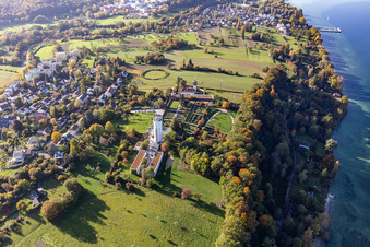 Luftbild von Gebäude der Jugendherberge DJH Otto-Moericke-Turm Konstanz im Ortsteil Allmannsdorf in Konstanz im Bundesland Baden-Württemberg, Deutschland