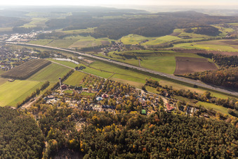 Drohnenaufname von Freizeitzentrum - Vergnügungspark Freizeit-Land Geiselwind in Geiselwind im Bundesland Bayern, Deutschland