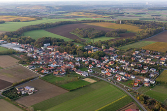 Luftaufnahme von Ortsteil Gaibach in Volkach im Bundesland Bayern, Deutschland