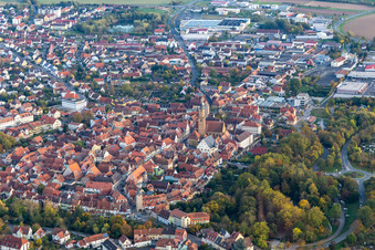 Luftbild von Altstadt im Ortsteil Astheim in Volkach im Bundesland Bayern, Deutschland