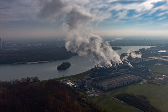 Luftaufnahme von Papierfabrik Palm in Wörth am Rhein im Bundesland Rheinland-Pfalz, Deutschland