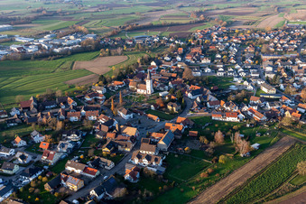 Dorfansicht im Ortsteil Sand in Willstätt im Bundesland Baden-Württemberg, Deutschland