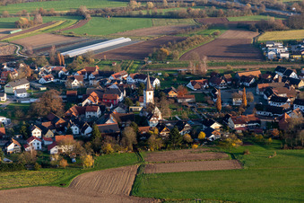 Schrägluftbild von Ortsteil Sand in Willstätt im Bundesland Baden-Württemberg, Deutschland