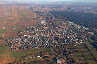 Drohnenbild von Herxheim bei Landau im Bundesland Rheinland-Pfalz, Deutschland