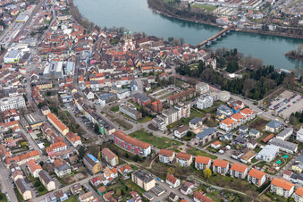Altstadtbereich und Innenstadtzentrum am Hochrhein in Bad Säckingen im Bundesland Baden-Württemberg, Deutschland