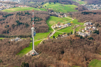 Fernsehturm St. Chrischona in Bettingen im Kanton Basel im Bundesland Basel-Stadt, Schweiz