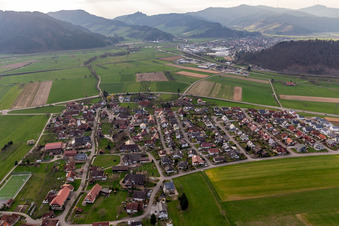 Luftbild von Ortsteil Unterentersbach in Zell am Harmersbach im Bundesland Baden-Württemberg, Deutschland