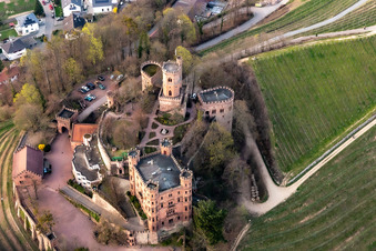 Gebäude der Jugendherberge Schloss Ortenberg in Ortenberg im Ortsteil Bühlweg im Bundesland Baden-Württemberg, Deutschland von oben