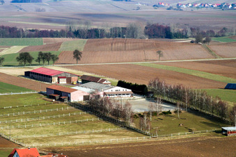 Seebach, Ranch im Bundesland Bas-Rhin, Frankreich von oben
