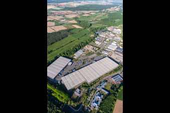 Luftbild von Gewerbegebiet und Firmenansiedlung Horst mit Friedrich Zufall GmbH & Co. KG Internationale Spedition im Ortsteil Minderslachen in Kandel im Bundesland Rheinland-Pfalz, Deutschland