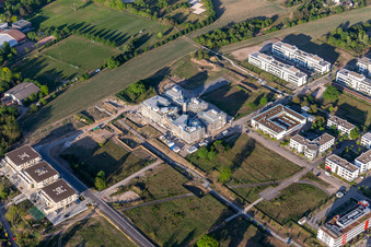 Baustelle des LTC - Linder Technologie Campus in der Wilhelm-Schickard-Straße im Technologiepark Karlsruhe im Ortsteil Rintheim im Bundesland Baden-Württemberg, Deutschland von oben