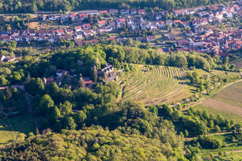 Luftbild von Schloß Kropsburg in Sankt Martin im Bundesland Rheinland-Pfalz, Deutschland