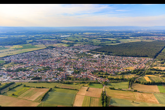 Stadtansicht von Norden in Rülzheim im Bundesland Rheinland-Pfalz, Deutschland
