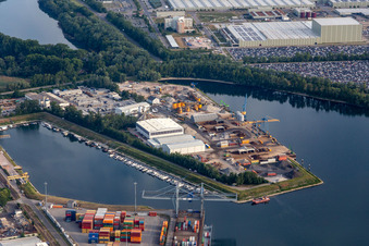 Hafen in Germersheim im Bundesland Rheinland-Pfalz, Deutschland