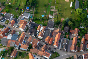 Gänsried in Freckenfeld im Bundesland Rheinland-Pfalz, Deutschland aus der Luft