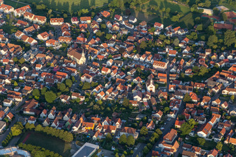 Ortsteil Maximiliansau in Wörth am Rhein im Bundesland Rheinland-Pfalz, Deutschland von oben
