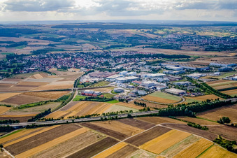 Gültstein, Industriegebiet von Süden in Herrenberg im Bundesland Baden-Württemberg, Deutschland