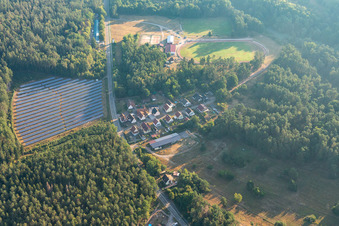 Petersbächel PV-Anlage in Waldlichtung in Fischbach bei Dahn im Bundesland Rheinland-Pfalz, Deutschland