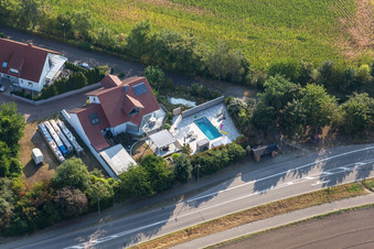 Ortsteil Hardtwald in Neupotz im Bundesland Rheinland-Pfalz, Deutschland aus der Luft betrachtet