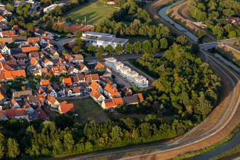 Hinterstraße, Pfinzhalle im Ortsteil Rußheim in Dettenheim im Bundesland Baden-Württemberg, Deutschland