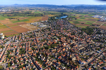 Neubaugebiet "Mitten im Feld" und Odenwaldstr in Heddesheim im Bundesland Baden-Württemberg, Deutschland vom Flugzeug aus